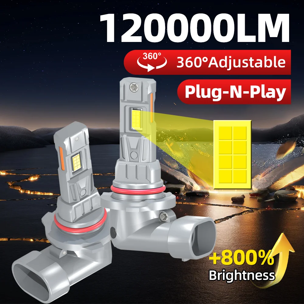 Фото 300W Turbo H7 H1 H4 Светодиодные лампы для фар CANBUS Lights 120000LM Мини-лампа H11 HB3 9005 HB4 9006 HIR2 H8 H9 Plug and Play 6000K №1
