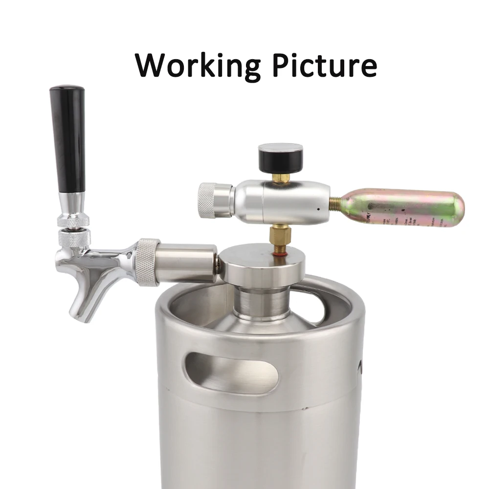 Beer Spear Faucet Tap and CO2 Regulator Homebrew Beer Dispenser Tap for 2L 3.6L 4L Stainless Steel Mini Keg Beer Growler images - 6