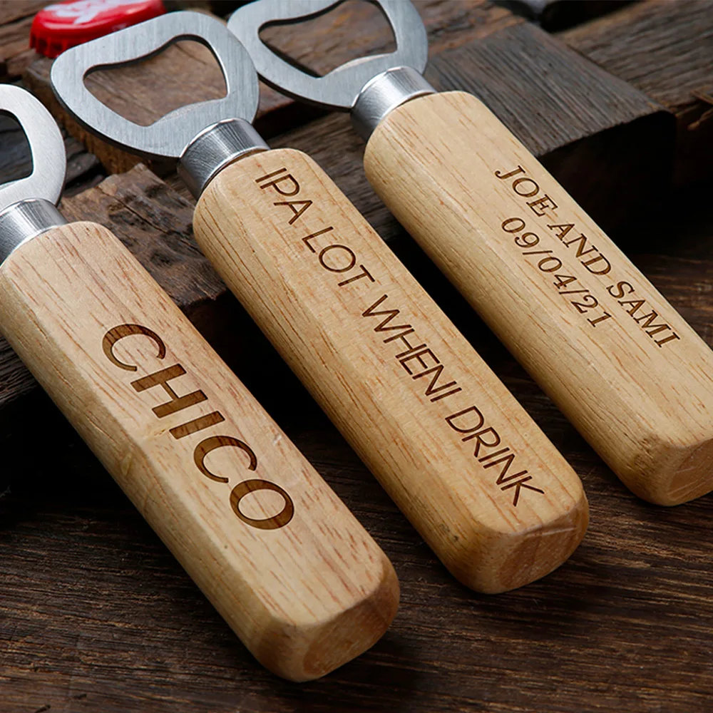 

Personalized Beer Bottle Openers Person Brand Birthday Gift Ideas Wood Wed Party Favor Groomsmen Best Man Design Sign for Father