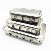 304 stainless steel sterilization tray box square plate with no hole cover surgical instrument dental instrument