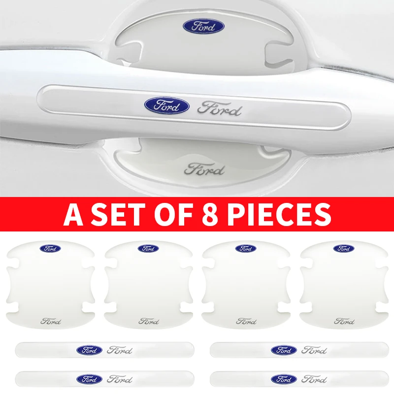 

8/12pcs Car Door Bowl Handle Clear Protection Sticker For Ford Focus 2 3 4 Mondeo Fusion Fiesta Sierra Ranger Auto Accessories