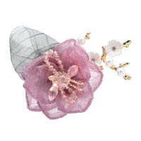 wulibaby new cloth plum blossom flower brooches for women unisex 3 color beauty flower office party brooch pin gifts