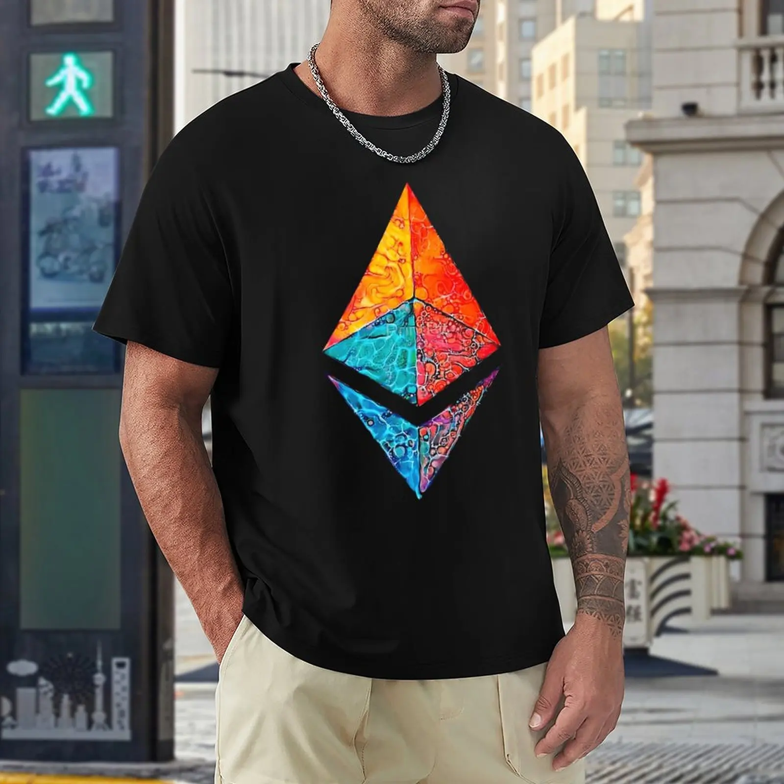 

Novelty Caustic Acid ETH Crypto, Etherium T-shirts top Quality Travel Eur Size