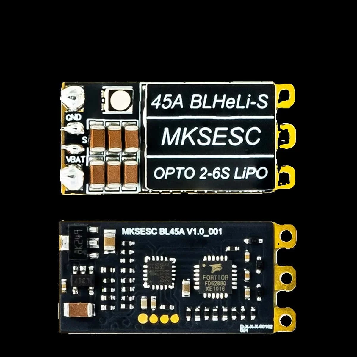 Фото Makebase BLHeLi-S Бесщеточный мини-регулятор с открытым исходным кодом EFM8BB21F16G с 45 А, 6,6 г, поддерживает цифровой дроссель DShot 150/300/600 №3