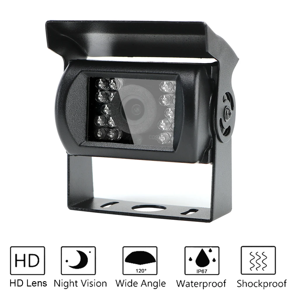 

Автомобильная ИК камера ночного видения, поддержка шины, фотокамера для грузовика, прицепа, парковочная камера заднего вида, монитор высокой четкости