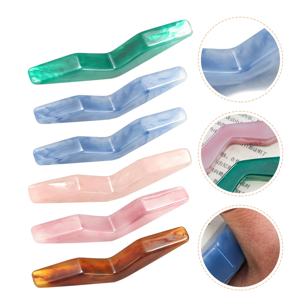 

6Pcs Holder Book Page Spreader Page Holder Pin Page Holder Clip Anchor Page Holder Resin Page Holder Finger Page Holder