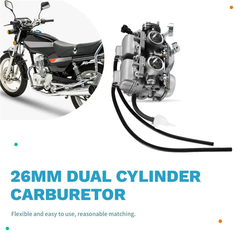 Фото Карбюратор для мотоцикла 26 мм, двухцилиндровый, для Honda Rebel 250, CB250, CMX250, CA250, CBT125, SPD26J, Qianjiang150, модель PD26JS-X59A №2