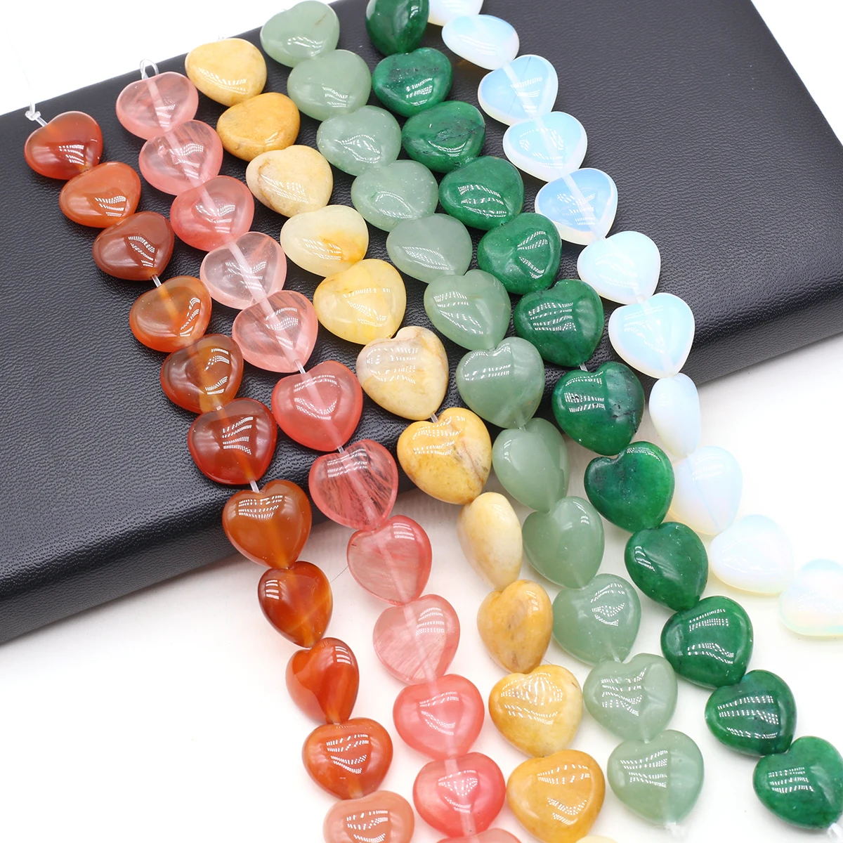 

Natural Stone Beads Heart Shape Crystal Agate Gemstone Loose Beaded Jewelry Making DIY Necklaces Bracelet Earring Accessories