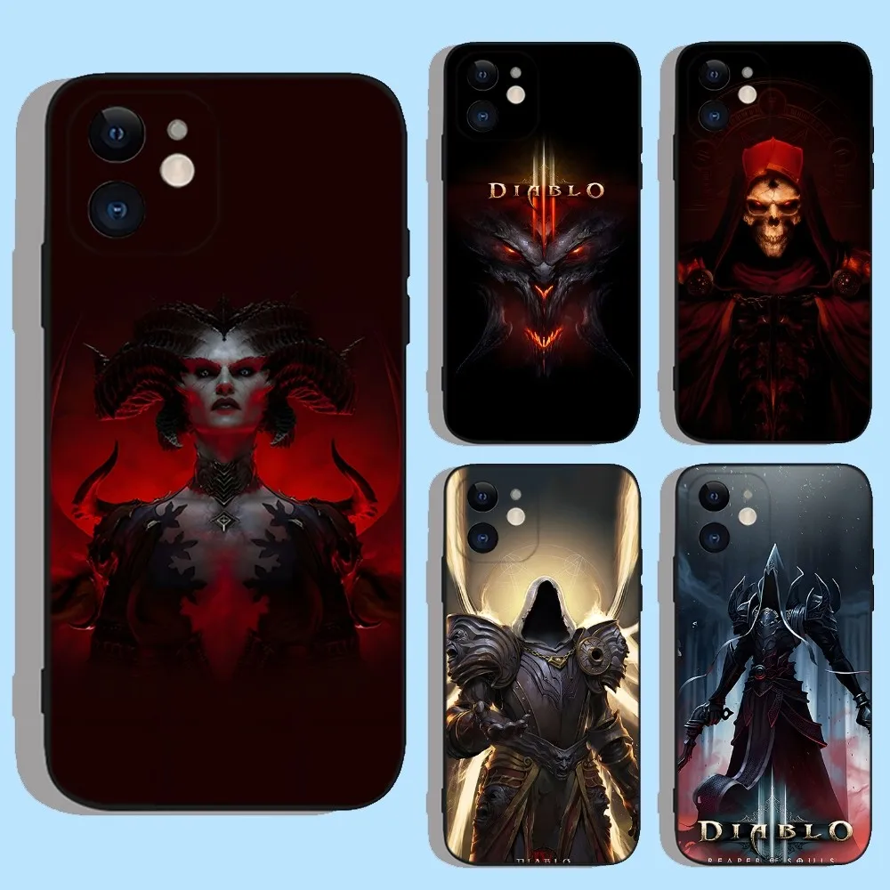 Игровой чехол для телефона D-Diablo 3 4 Apple iPhone 15 14 13 12 11 XS XR X 8 7 Pro Max Plus mini силиконовый