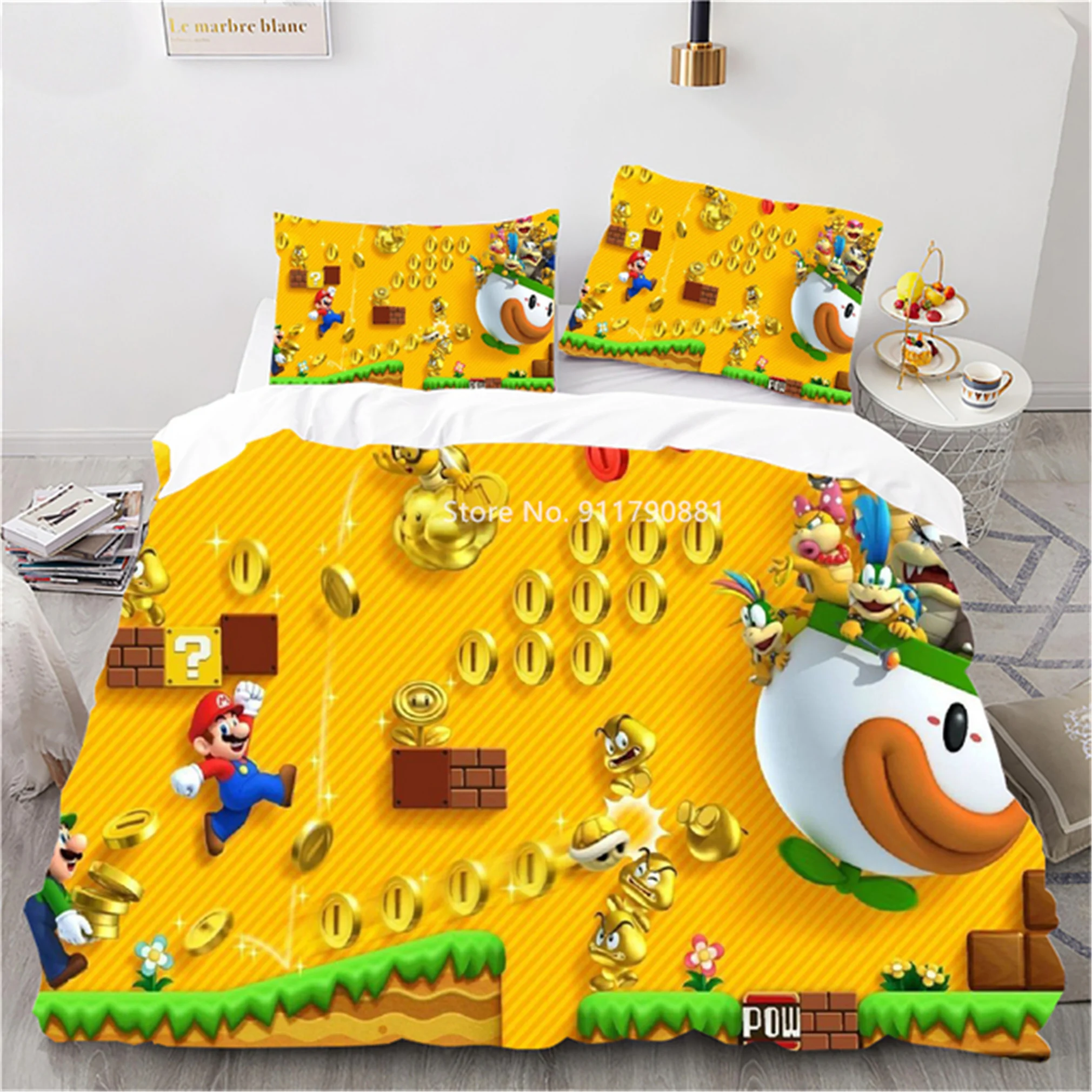 

Детский комплект постельного белья с разноцветным принтом