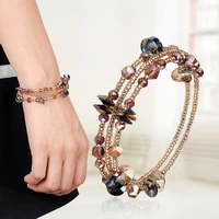 fresh fashion creative gift crystal bracelet multi circle waterproof sweat proof jewelry shop crystal bracelet