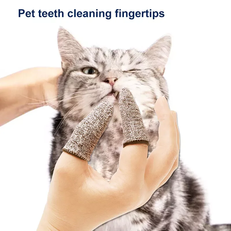 

2 PCS Pet Toothbrush Finger Sleeve Cover Dog Tooth Mouth Cleaning Tool Cat Dog Finger Toothbrush Dog Supplies