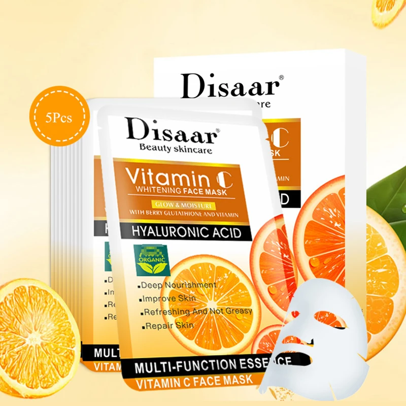 

5/10Pcs VC Moisturizing Anti Wrinkle Anti Aging Face Mask Replenishment Shrink Pores Skin Care Facial Mask Face Care Cosmetics