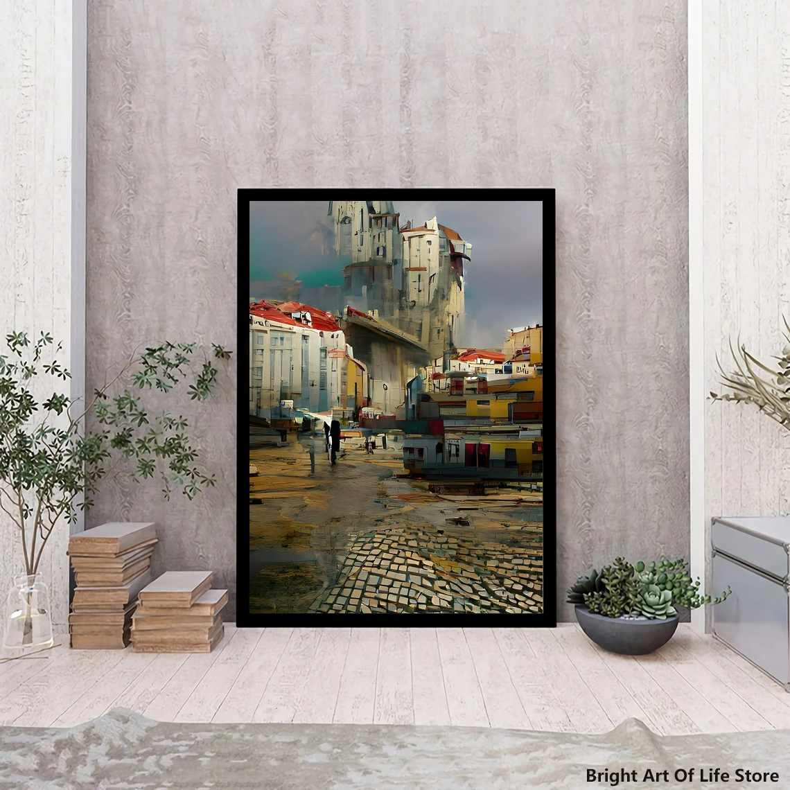 Лиссабон город Португалия городской пейзаж поп-арт красочная печать