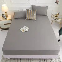 1pc 100polyester solid fitted sheet mattress cover four corners with elastic band bed sheetpillowcases need order