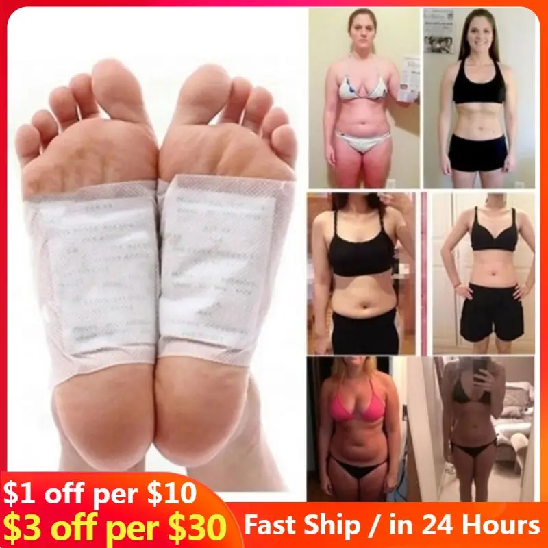 

100Pcs/Set Detox Foot Pads Bamboo Vinegar Natural Herbal Toxins Cleansing Adhesive Patches Plaster Improve Sleep Feet Stickers