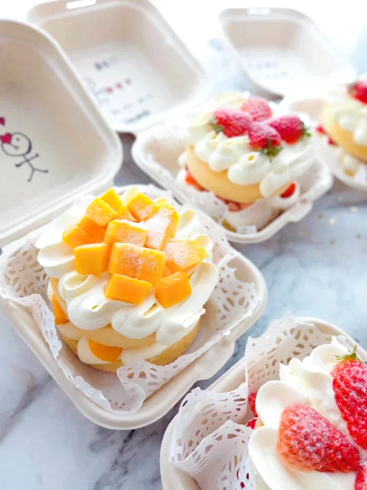 Сетчатая красная коробка для торта bento ручная роспись любовь экологически чистый