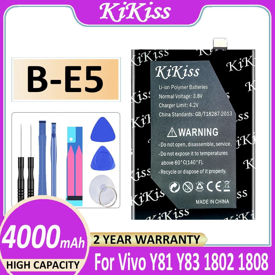 Оригинальный аккумулятор KiKiss Φ 4000 мАч для Vivo Y81S Y83A Y1732T Y81 Y83 1802 1808 V1732A Y83A B-E5 Bateria