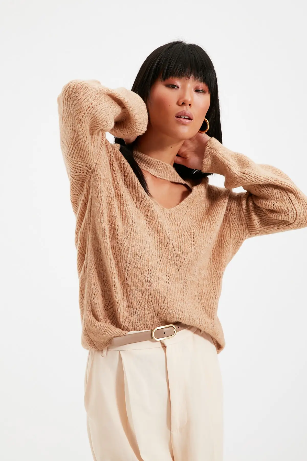 Trendyol Collar Detailed Knitwear Sweater TWOAW22KZ0261