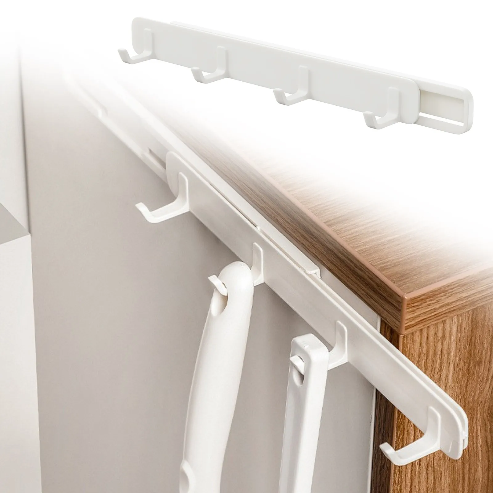 

Garden Storage Adjustable Bathroom Punching Creative Hook 4 Kitchen Hooks Door Back Hooks Housekeeping Containers for Moving