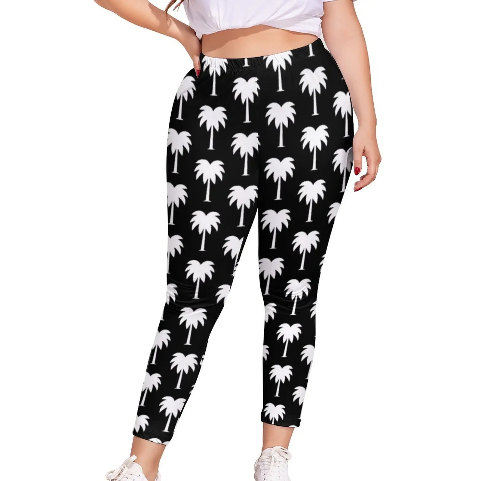 

Beach Print Leggings Tropical Palm Tree Work Out Graphic Leggins Ladies High Wasted Sexy Pants Birthday Gift