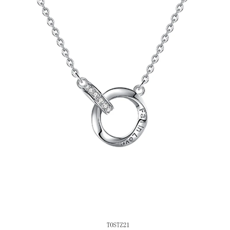 

Модные ювелирные изделия Fahmi, новое короткое ожерелье с двойной петлей для женщин, Женское Ожерелье из циркония, Вечерний Подарок, серебряны...