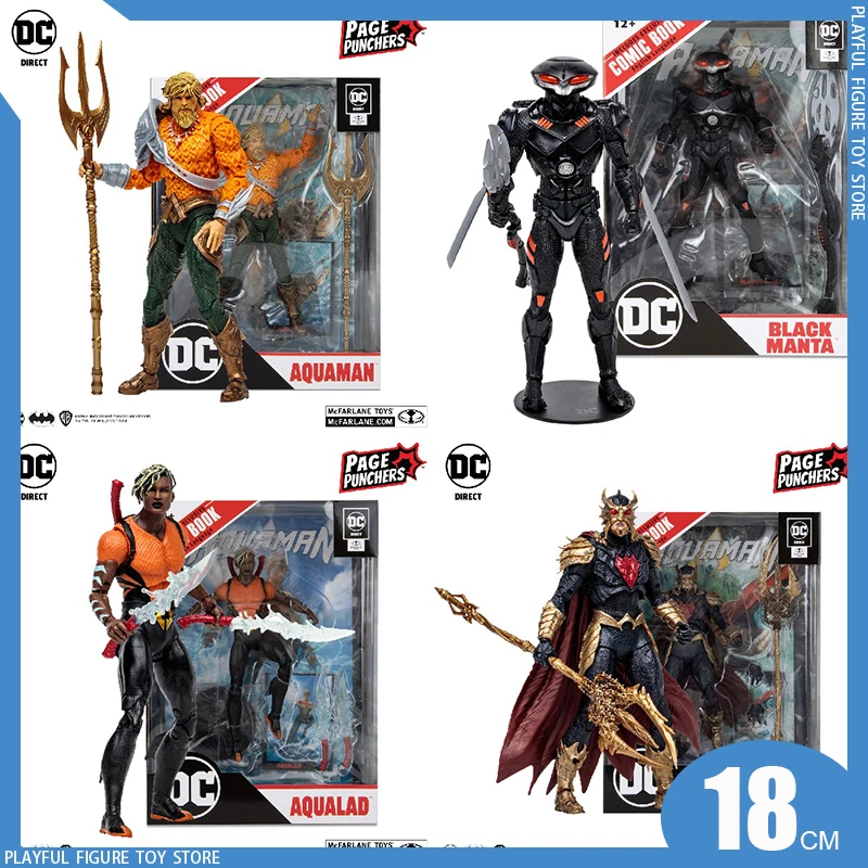 

Anime Figure McFarlane Toys Page Punchers Aquaman Ocean Master Black Manta Aqualad Aquaman Comics Action Figure Doll Model 18cm