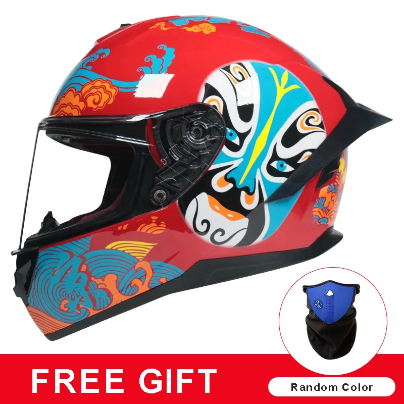 New Motorcycle Full Face Helmet Personalized Big Tail Track Full Cover Helmet Casco Moto Motorcycle Accessories Capacete De Moto