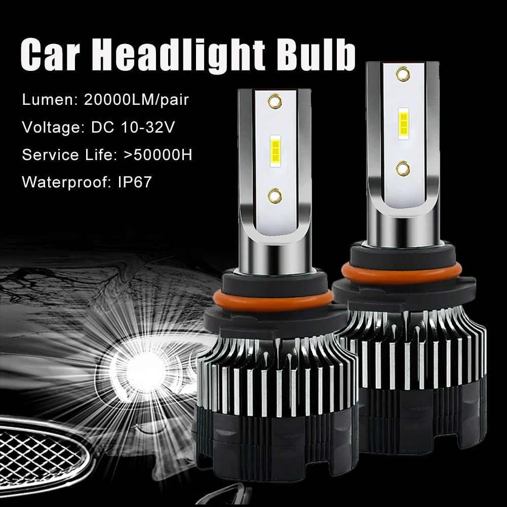 

2Pcs H7 H1 H4 Car LED Headlight 9005 9006 H11 20000LM 120W 6500K White CSP LED Car Headlight Bulb 12-24V