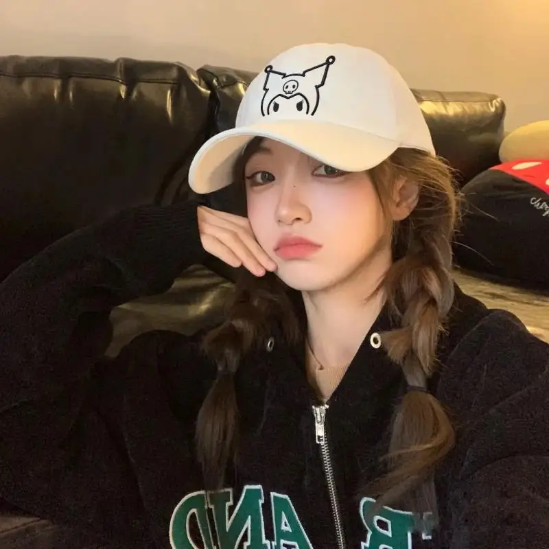 

New Kawaii Cute Sanrio Kuromi Baseball Cap Peaked Cap Sun Hat Cartoon Lovable Exquisite The Four Seasons Anime Toys For Girls