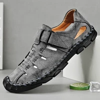 new mens summer sandals breathable comfortable soft leather non slip sandals mens beach shoes