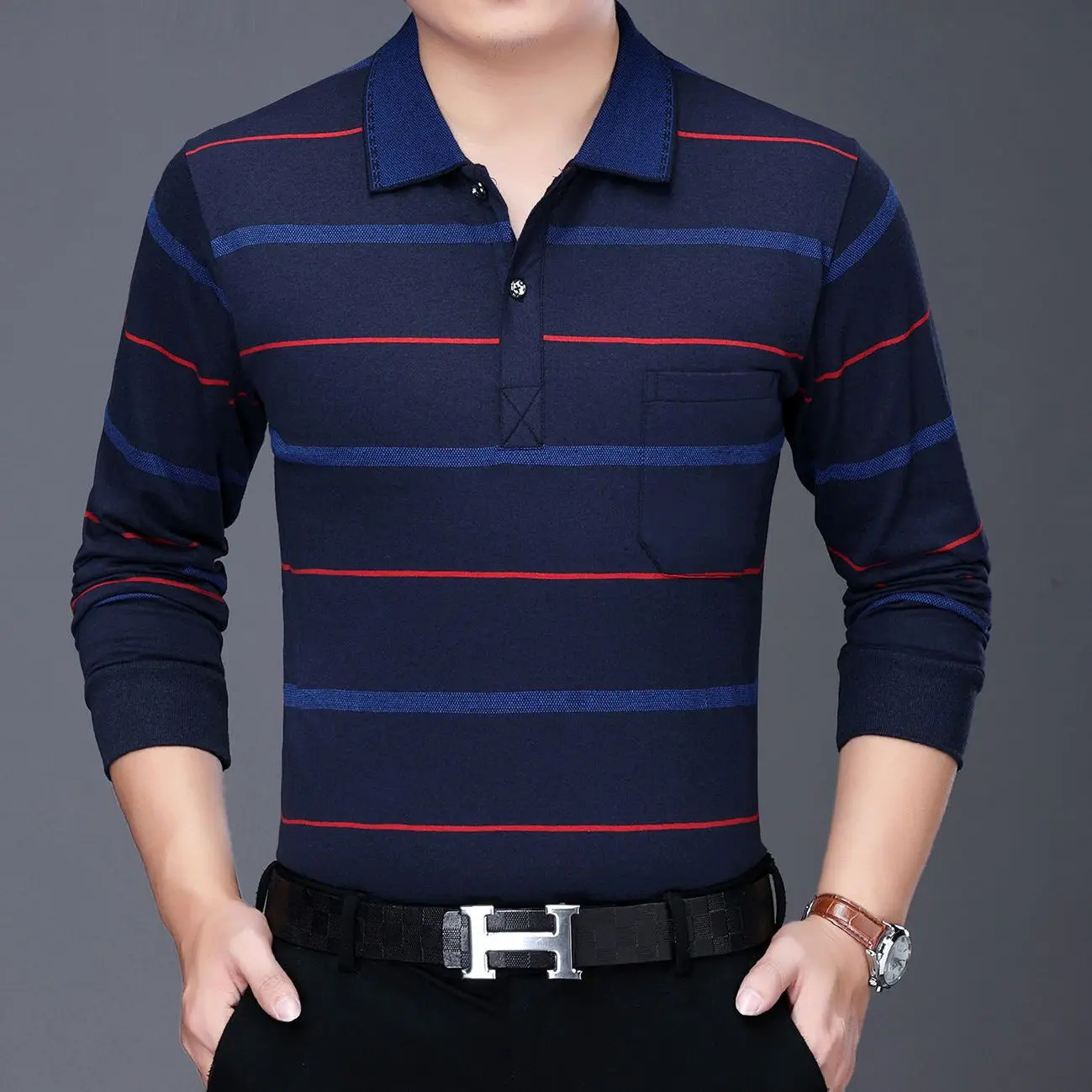 

2023 New Spring Polo Shirts Men Long Sleeve Male Polos Casual Clothing Comfortable Breathable Sports Male Shirts Tops X23
