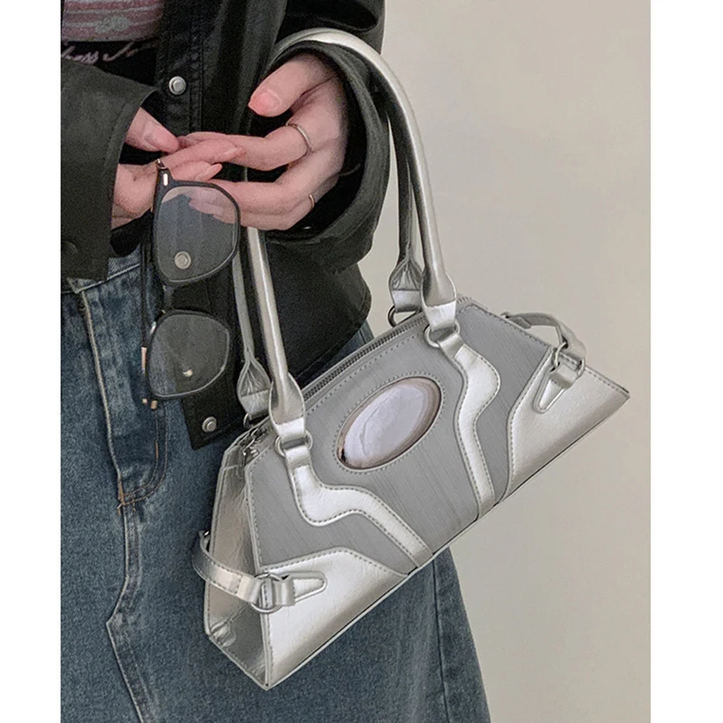 HAEX Y2K Women's Bag 2023 Trend High Quality Fashion Design Ladies Shoulder Bags Individuality Aesthetic Patchwork Bolso Mujer