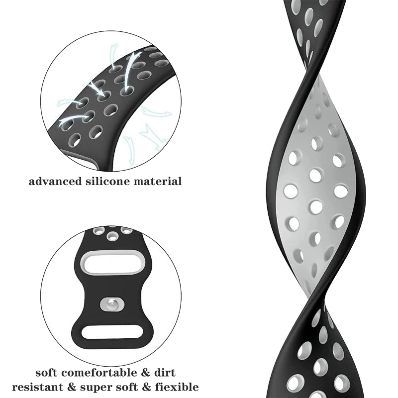 Silicone Strap For Apple Watch Band 49mm 44mm 40mm 42mm 45mm 41mm Breathable Watchband Bracelet iWatch Series Ultra 8 7 6 SE 5 3