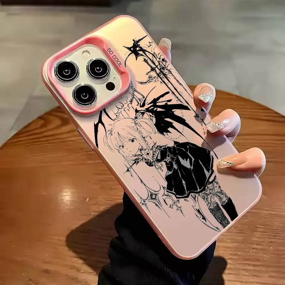 Фото Роскошный чехол Clmj Death Note Misa для телефона, цвет серебристый, для iPhone 17 16 15 14 13 12 11 Pro Max Plus №5