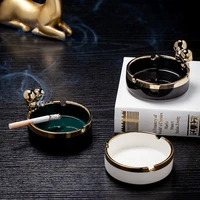 chinese style ceramic ashtray ash tray smoking tray for home office desktop decor outdoor public places holiday gift