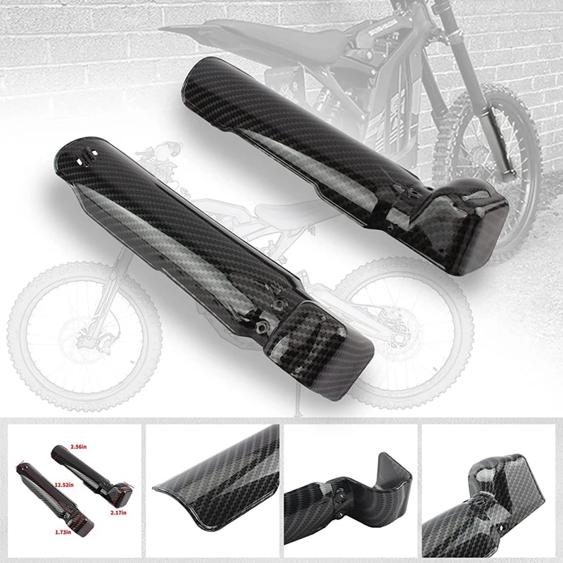 Front Fork Guards Cover Shock Protection For Sur Ron Surron Light Bee S/X X160/X260 Dirt Bike Carbon Fiber Pattern
