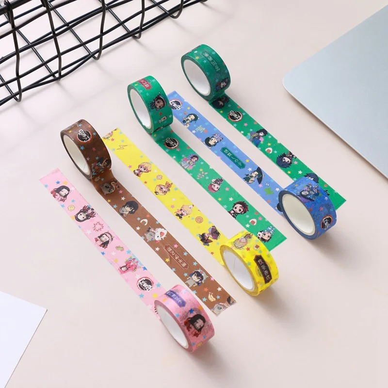 

1 Roll Anime Demon Slayer Kimetsu no Yaiba Washi Tape Scrapbooking Crafts Adhesive DIY Masjing Tape Stationery 1.5cm x 5m