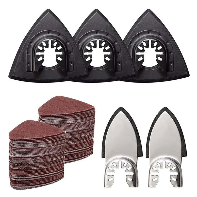 

105PCS Oscillating Tool Sanding Pad Detail Sander Sandpaper Grit Fit For Finishing Wood Sanding Plaster