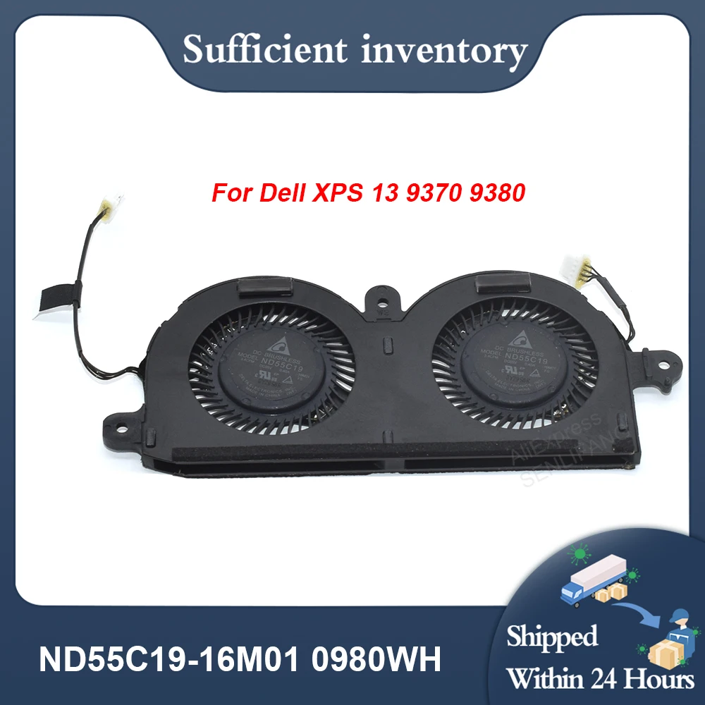 Новый вентилятор охлаждения ЦП для ноутбука Dell XPS 13 9370 9380