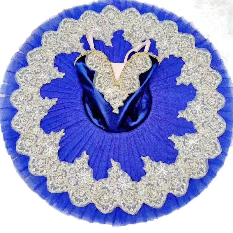 Синяя балетная юбка-пачка балетный костюм для детей Лебединое озеро детские