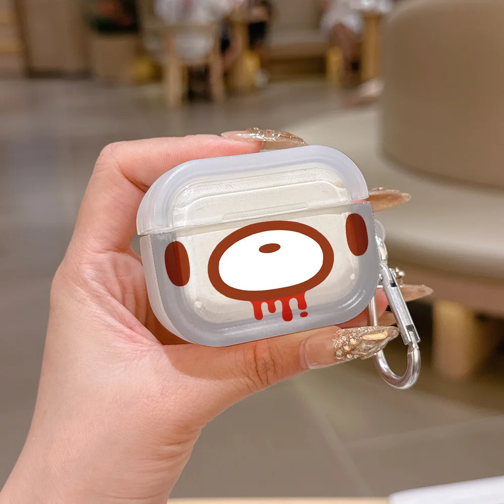 Фото Розовый полупрозрачный силиконовый чехол G-Gloomy B-Bear для Airpods 4 3 Pro 2 1, защитные чехлы для беспроводных наушников Pro2 №1
