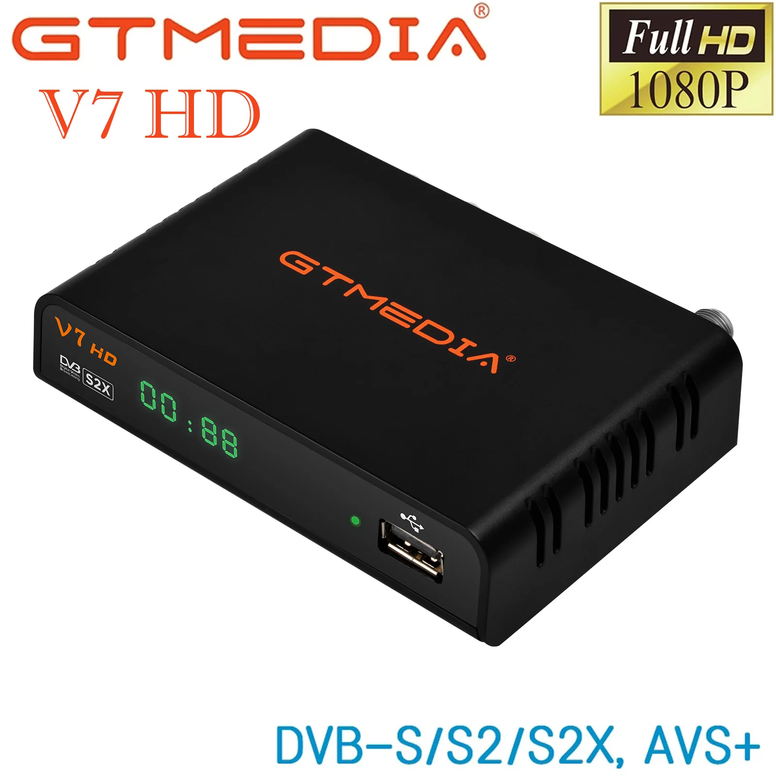

GTmedia V7 HD DVB-S S2 S2X Satellite TV Receiver H.265 1080P Support AVS+,VCM/ACM/multi-stream/T2MI Online Movie Youtube Youporn