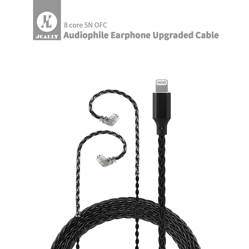 HIFI Наушники апгрейд-кабель QDC/MMCX/0.78 для Apple c100 Lightning 8N высокочистый OFC с микрофоном для iPhone/Shure/KZ/ZSN on.