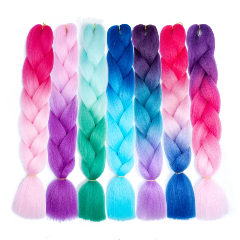 

24 Inch 105 Color Synthetic Pre Stretched Crochet Hair Afro Wholesale Ombre Jumbo Braiding Hair Extension For Box Twist Braids