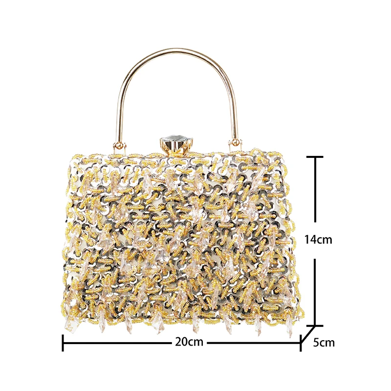 Модная женская темпераментная сумка-тоут для ужина с украшением из бисера