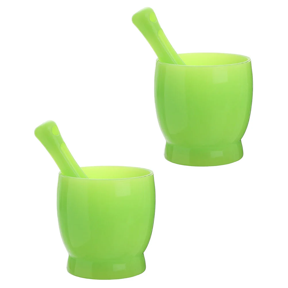 

2 Sets of Ginger Grinding Bowl Practical Garlic Spice Crush Pot with Pestle