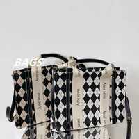 designer overlarge shopper bags for women luxury lingge canvas tote women handbags shoulder bag brands crossbody bag female new