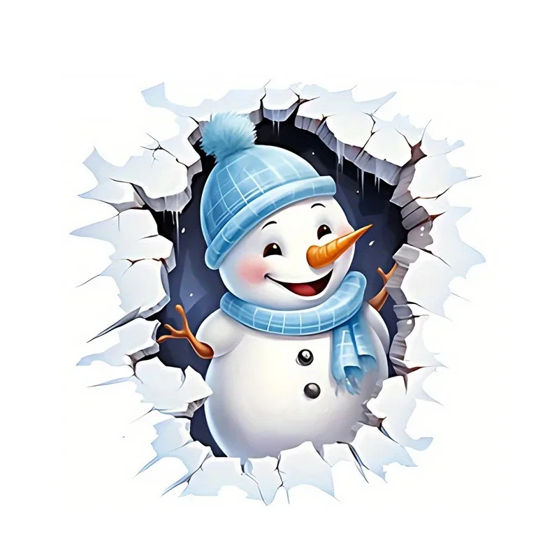 

3D наклейка на крышку унитаза Снеговик