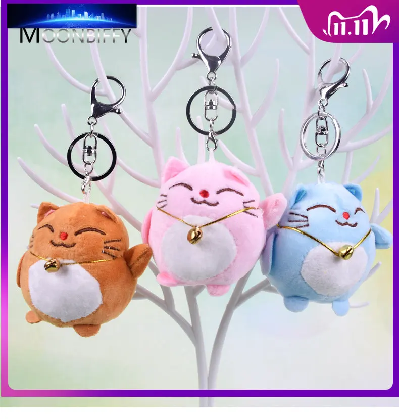 

Cute Cat Lucky Cat Plush Doll Keychain Pendant Cartoon Totoro Key Ring Lady Bag Student School Bag Hanging Ornaments